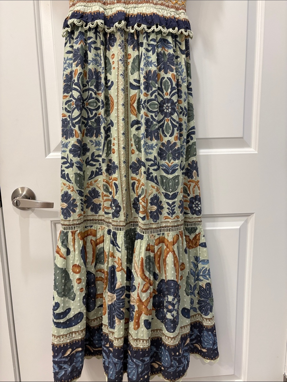 Farm Rio Ocean Tapestry Maxi Dress | Size M | Green Floral | Cotton - Picture 14 of 16